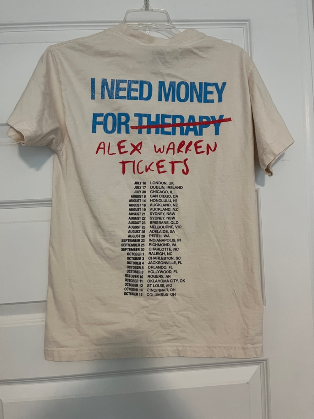 Alex Warren Cheaper than Therapy Tour Shirt - Picture 2 of 2
